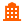 Ilustração na cor laranja de um hotel.