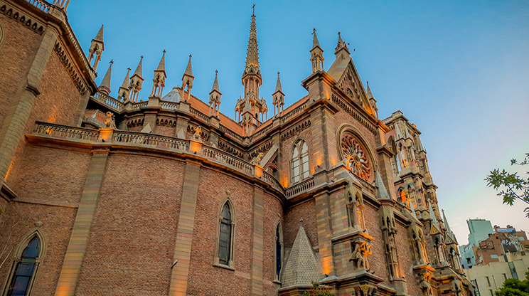 Detalhe da arquitetura da catedral de Córdoba.