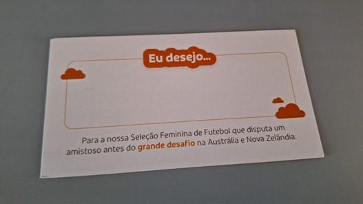 Cartão de felicitações para a Seleção Brasileira Feminina de Futebol
